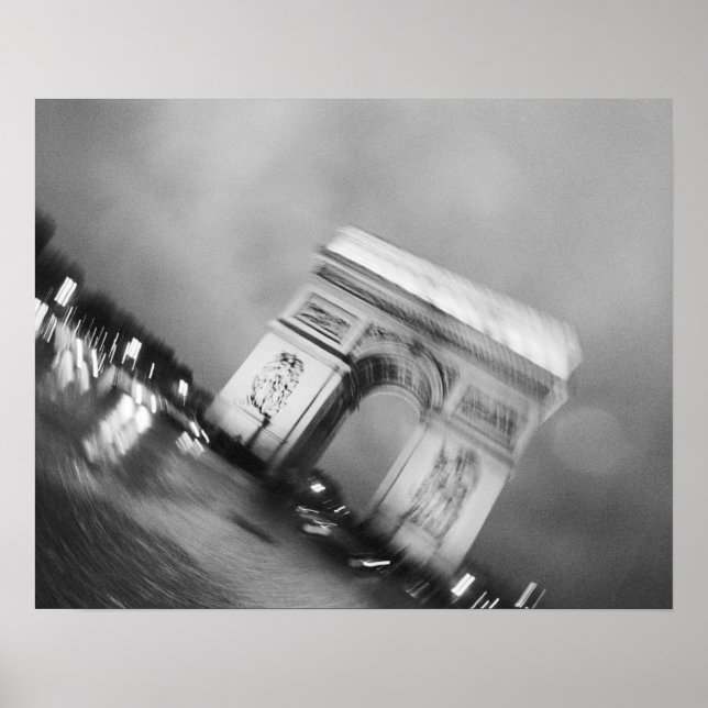 Europa, Frankrike, Paris. Spinning Arc de Triomphe Poster (Framsidan)