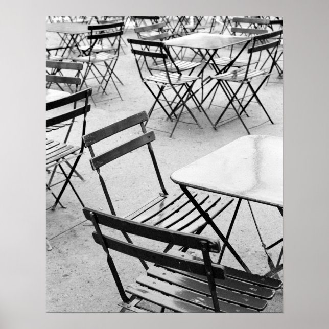 Europa, Frankrike, Paris. Stolar, Jardin du 3 Poster (Framsidan)