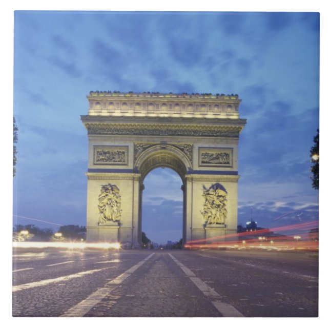 Europa, Frankrike, Paris. Triumfbågen sedd Kakelplatta (Framsidan)
