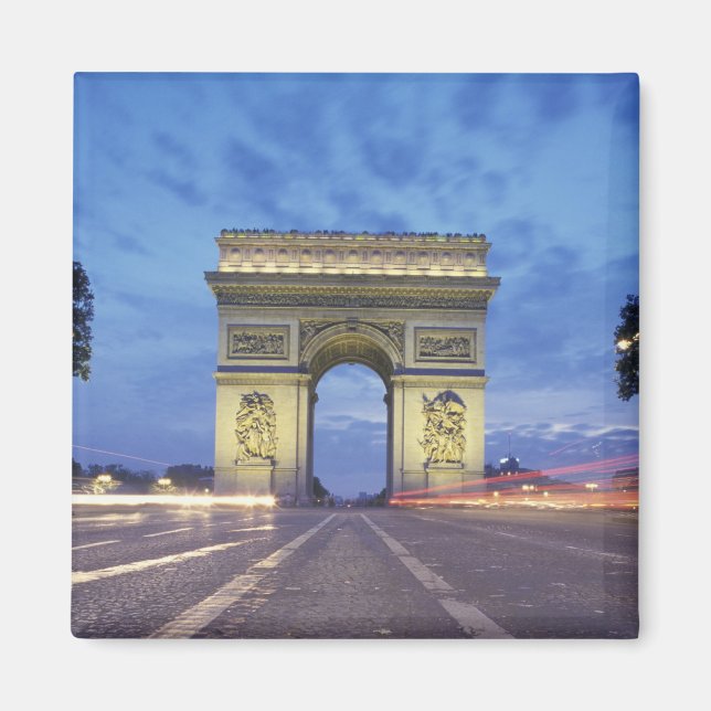 Europa, Frankrike, Paris. Triumfbågen sedd Magnet (Framsidan)