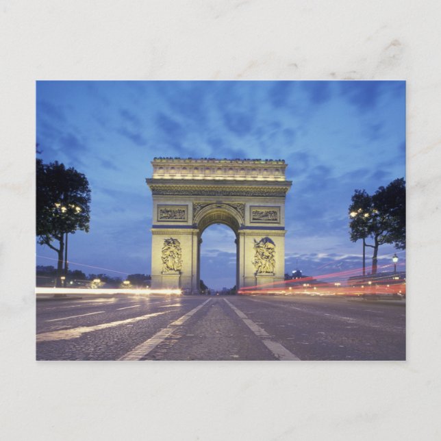 Europa, Frankrike, Paris. Triumfbågen sedd Vykort (Framsida)
