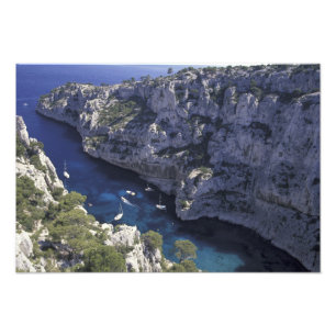 Europa, Frankrike, Provence, Calanques. Kalksten Fototryck