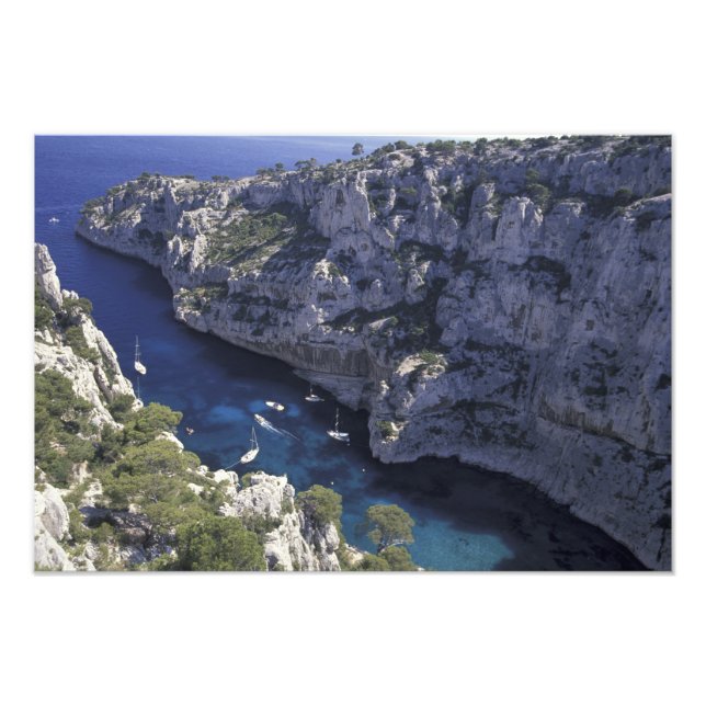 Europa, Frankrike, Provence, Calanques. Kalksten Fototryck (Framsidan)