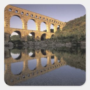 Europa, Frankrike, Provence, Gard; Pont du Gard, Fyrkantigt Klistermärke