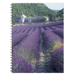 Europa, Frankrike, Provence. Lavendelfält Anteckningsbok Med Spiral