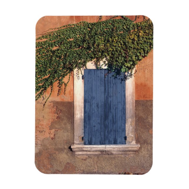 Europa, Frankrike, Roussillon. Murgröna täcker väg Magnet (Vertikal)