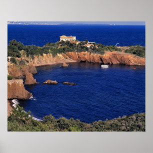 Europa, Frankrike, Theoule-sur-Mer. En paneltak Poster