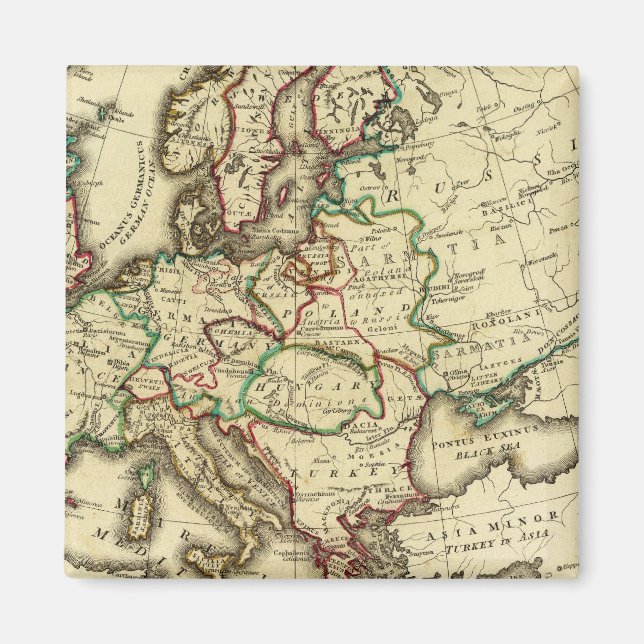 Europa gammalt, modernt magnet (Framsidan)