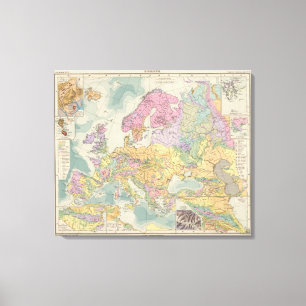 Europa - Geologic karta av Europa Canvastryck