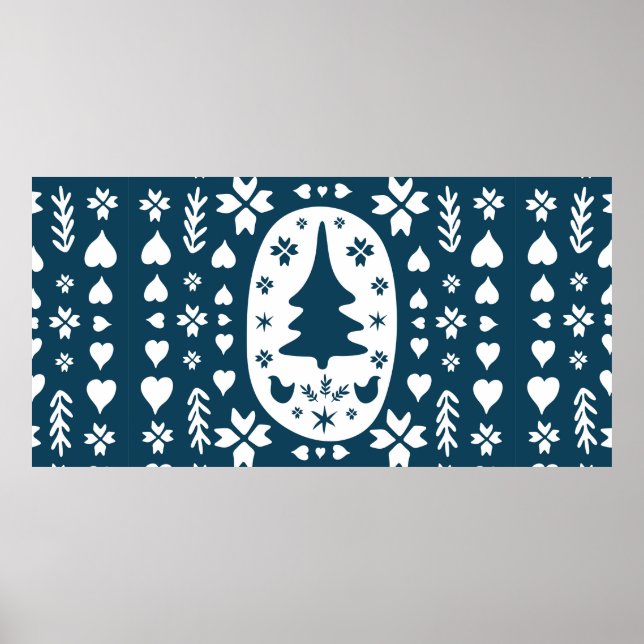 Europa God jul folkdodle konst med förstårdare Poster (Framsidan)