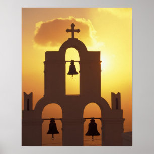 Europa, Grekland, Cyklaöarna, Santorini, Poster