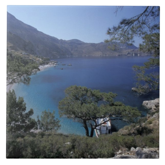 Europa, Grekland, Karpathos, Dodecanese. Apella Kakelplatta (Framsidan)