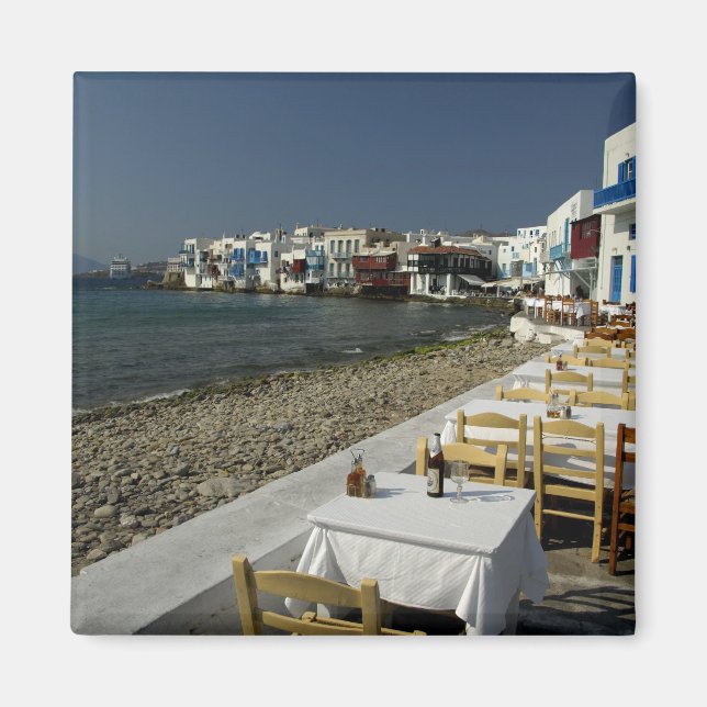 Europa, Grekland, Mykonos. Åsikter i havet Magnet (Framsidan)