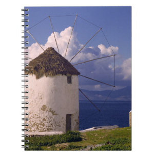 Europa, Grekland, Mykonos. En slående vit Anteckningsbok