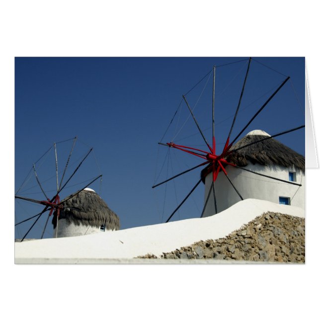 Europa, Grekland, Mykonos. Hälsningskort (Framsidan Horizontal)