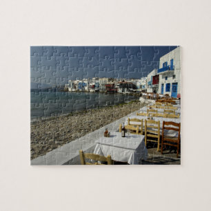 Europa, Grekland, Mykonos. Utsikter över havet Pussel