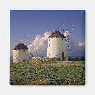 Europa, Grekland, Mykonos. Vitkalkad Magnet