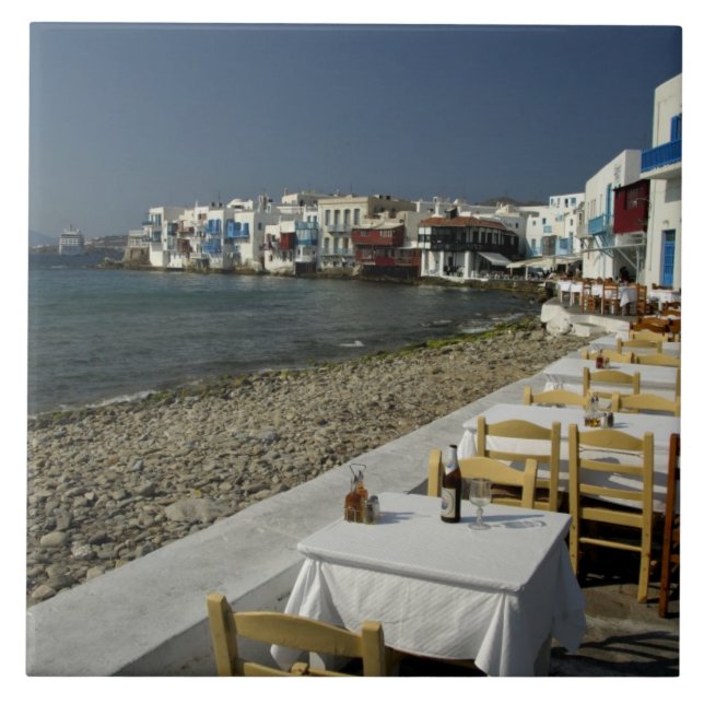 Europa, Grekland, Mykonos. Vyer av havet Kakelplatta (Framsidan)