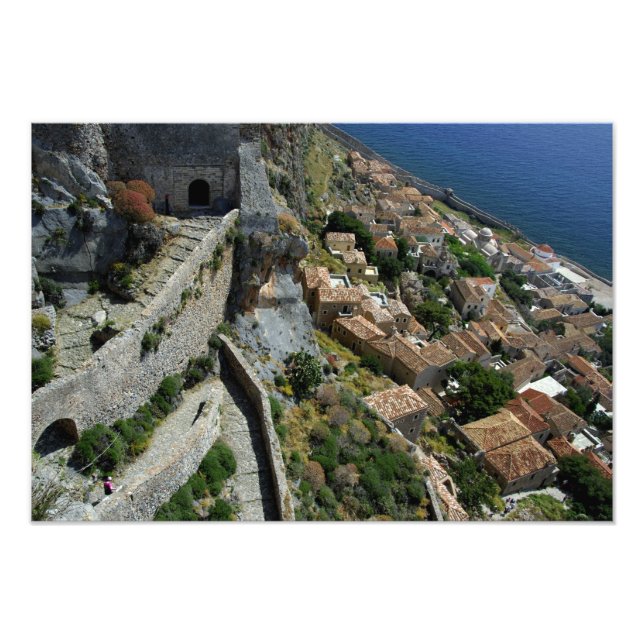 Europa, Grekland, Peloponnesos, Monemvasia Fototryck (Framsidan)