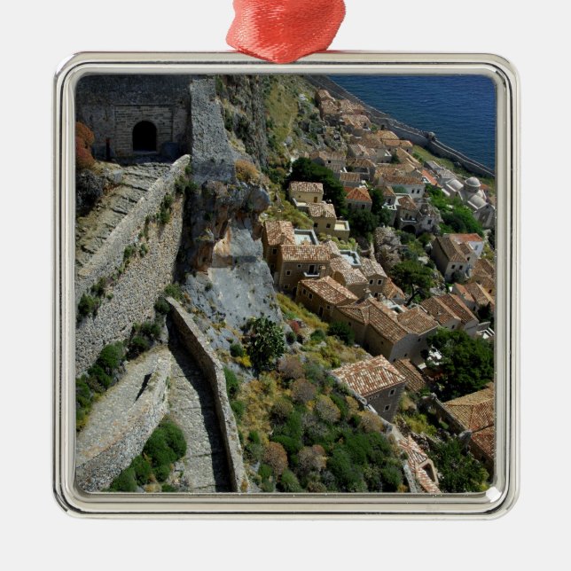 Europa, Grekland, Peloponnesos, Monemvasia Julgransprydnad Metall (Framsidan)