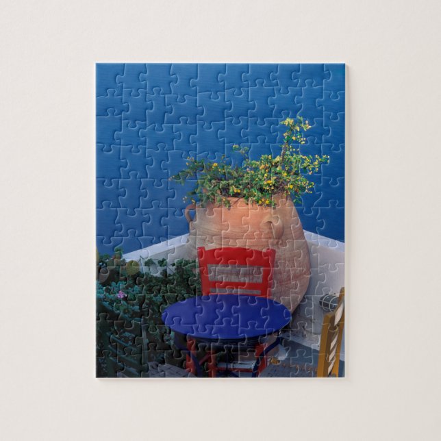 Europa, Grekland, Santorini. Terrorism med sjösikt Pussel (Vertikal)