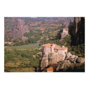 Europa, Grekland, Thessalien, Meteora, Kastraki. Fototryck