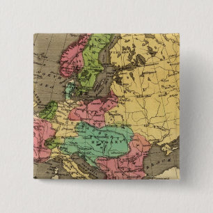 Europa Hand Färgad Atlas Karta Knapp