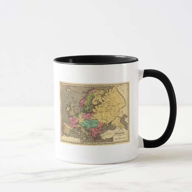 Europa Hand Färgad Atlas Karta Mugg (Höger)
