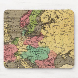 Europa Hand Färgad Atlas Karta Musmatta