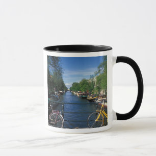 Europa, Holland, Amsterdam, gul cykel och Mugg