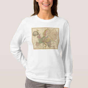 Europa illustrerade kartan tee shirt