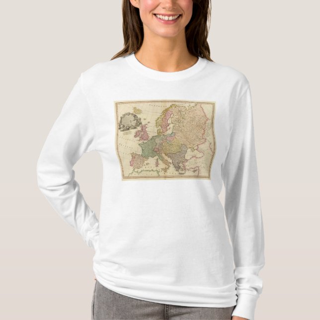 Europa illustrerade kartan tee shirt (Framsida)