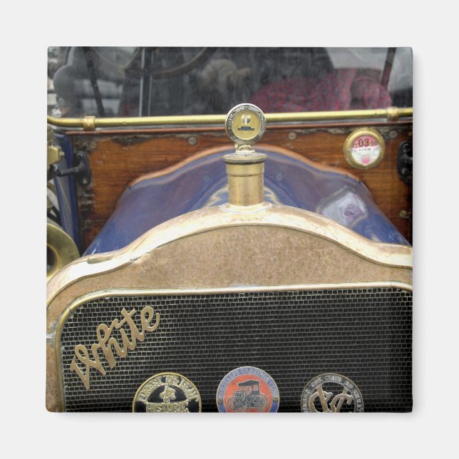 Europa, Irland, Dublin. Vintage auto, Vit 2 Magnet (Framsidan)