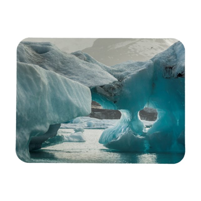 Europa, Island, JokUSArlon. Isbergformationer Magnet (Horisontell)
