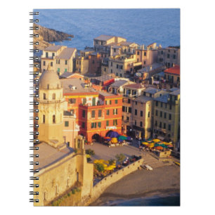 Europa, Italien, Cinque Terre. Byn Vernazza Anteckningsbok Med Spiral