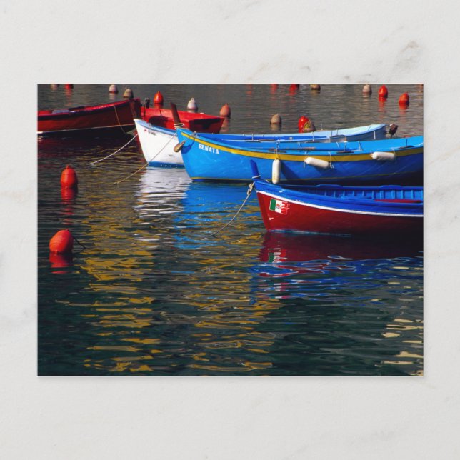 Europa, Italien, Cinque Terry, båtar i Vernazza Vykort (Framsida)