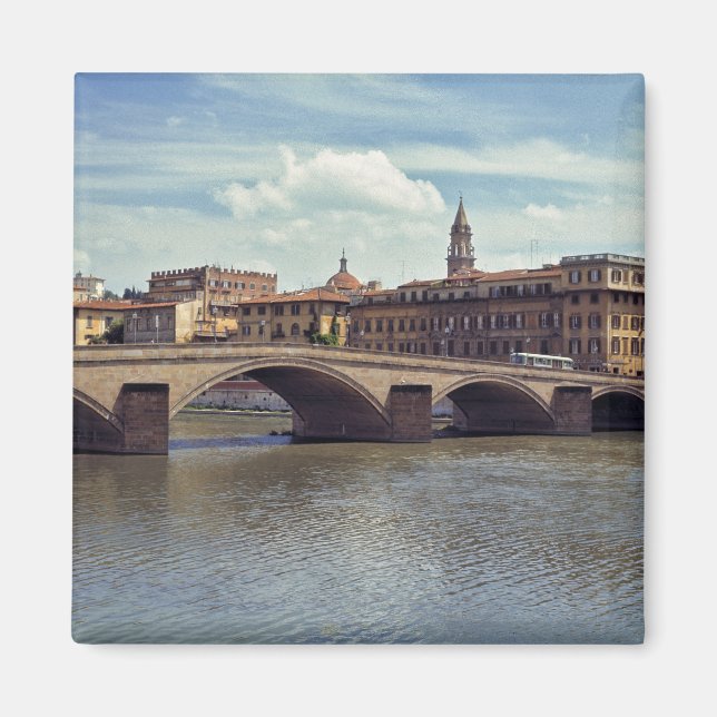 Europa, Italien, Florens. Arnofloden flyter Magnet (Framsidan)