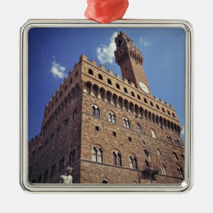 Europa, Italien, Florens. Den medeltida Plazzo Julgransprydnad Metall