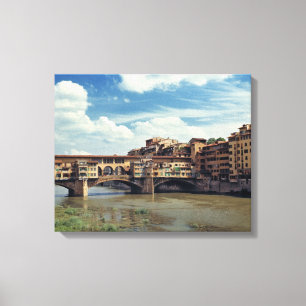 Europa, Italien, Florens. Ponte Vecchio Canvastryck