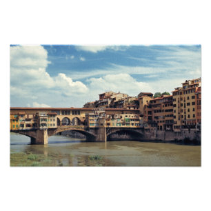 Europa, Italien, Florens. Ponte Vecchio Fototryck