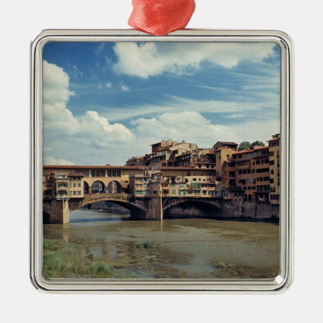 Europa, Italien, Florens. Ponte Vecchio Julgransprydnad Metall (Framsidan)