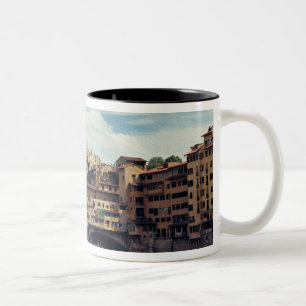 Europa, Italien, Florens. Ponte Vecchio Två-Tonad Mugg