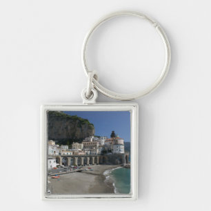 Europa, Italien, Kampanien, (Amalfikusten), Amalfi Fyrkantig Silverfärgad Nyckelring