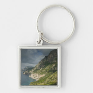 Europa, Italien, Kampanien (Amalfikusten) Positano Fyrkantig Silverfärgad Nyckelring