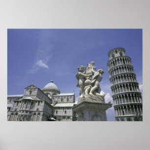 Europa, Italien, Pisa, Lutande tornet i Pisa Poster