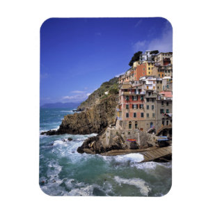 Europa, Italien, Riomaggiore. Riomaggiore är byggt Magnet