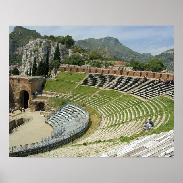 Europa, Italien, Sicilien, Taormina. 300-talet Poster (Framsidan)