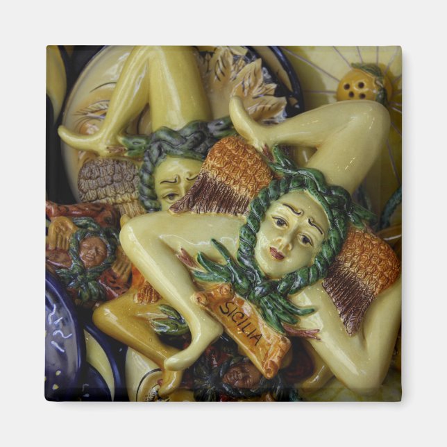 Europa, Italien, Sicilien, Taormina. Traditionell  Magnet (Framsidan)