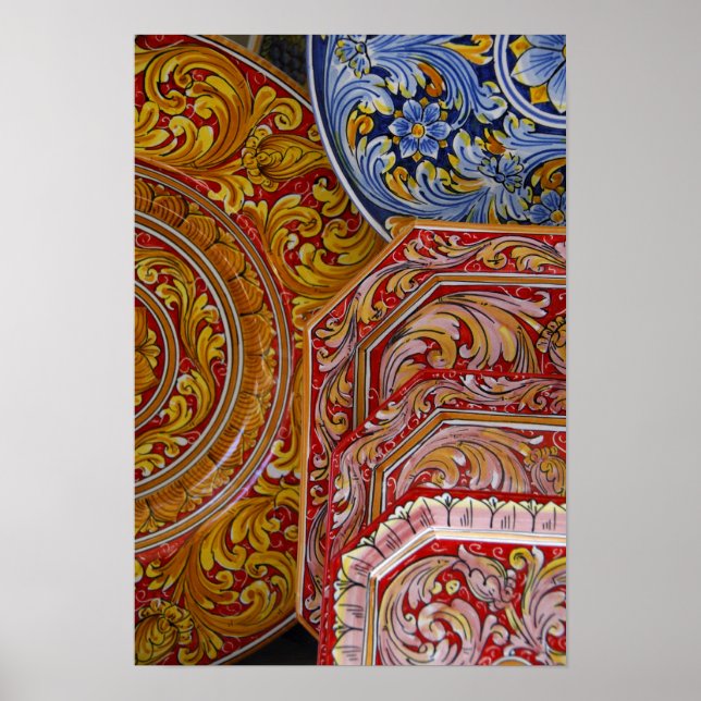 Europa, Italien, Sicilien, Taormina. Traditionell  Poster (Framsidan)