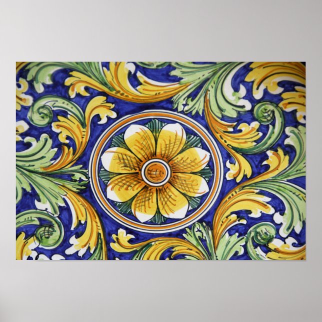 Europa, Italien, Sicilien, Taormina. Traditionell  Poster (Framsidan)